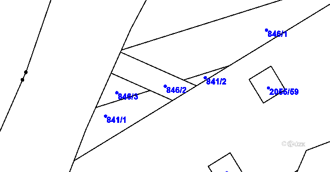Parcela st. 846/2 v KÚ Hrušov, Katastrální mapa