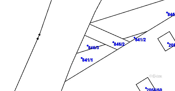 Parcela st. 846/3 v KÚ Hrušov, Katastrální mapa