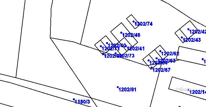 Parcela st. 1202/39 v KÚ Hrušov, Katastrální mapa