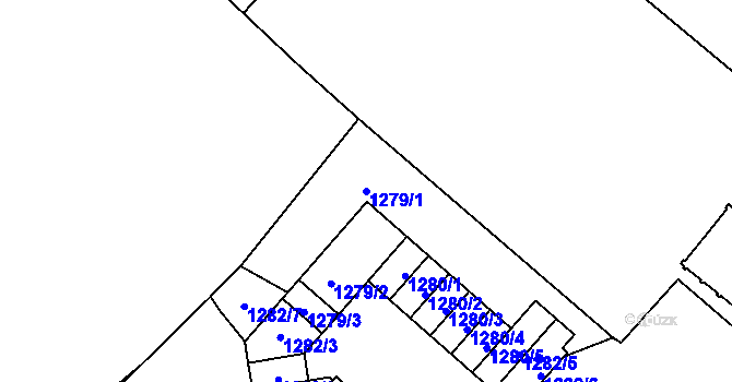 Parcela st. 1279/1 v KÚ Hrušov, Katastrální mapa