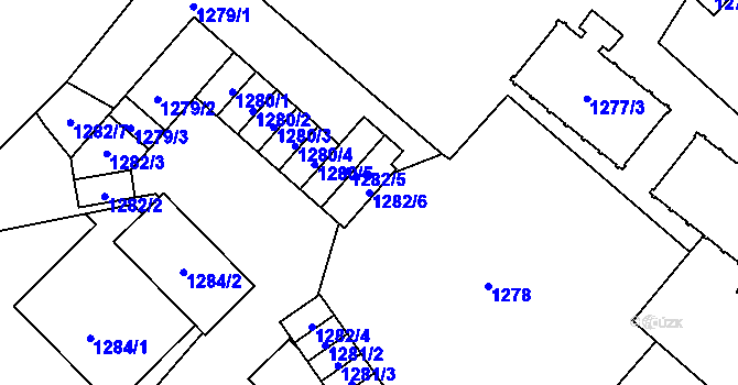 Parcela st. 1282/6 v KÚ Hrušov, Katastrální mapa