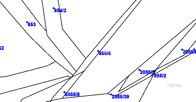 Parcela st. 855/5 v KÚ Hrušov, Katastrální mapa