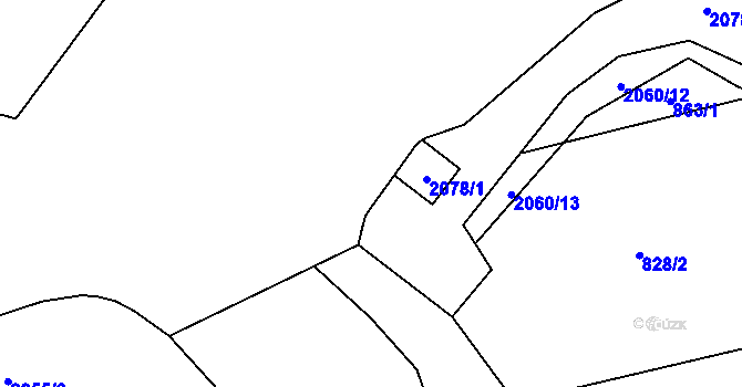 Parcela st. 2055/9 v KÚ Hrušov, Katastrální mapa