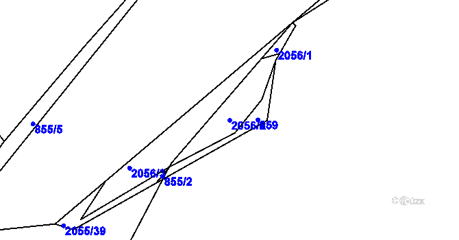 Parcela st. 2056/2 v KÚ Hrušov, Katastrální mapa