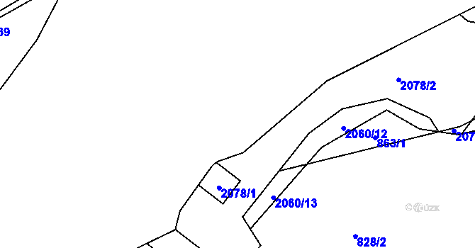 Parcela st. 2055/10 v KÚ Hrušov, Katastrální mapa