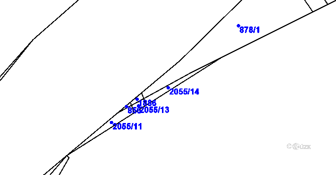 Parcela st. 2055/14 v KÚ Hrušov, Katastrální mapa