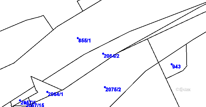 Parcela st. 2064/2 v KÚ Hrušov, Katastrální mapa