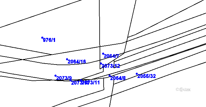 Parcela st. 2064/7 v KÚ Hrušov, Katastrální mapa