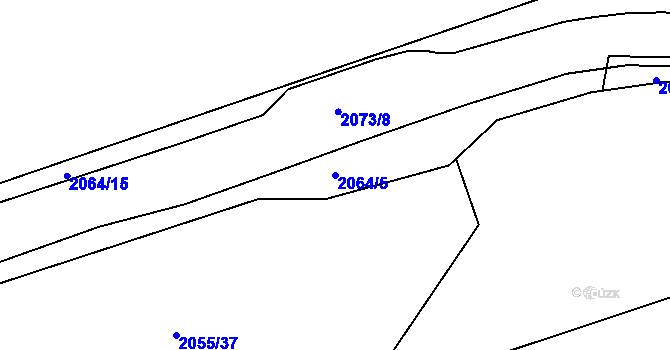 Parcela st. 2064/5 v KÚ Hrušov, Katastrální mapa