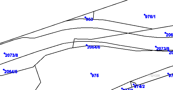 Parcela st. 2064/6 v KÚ Hrušov, Katastrální mapa