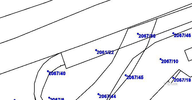 Parcela st. 2061/22 v KÚ Hrušov, Katastrální mapa