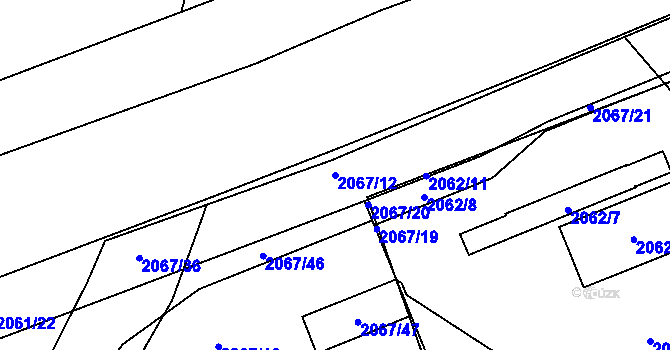 Parcela st. 2067/12 v KÚ Hrušov, Katastrální mapa