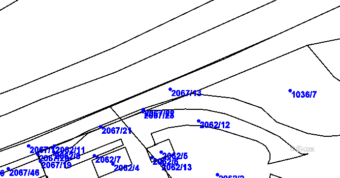 Parcela st. 2067/13 v KÚ Hrušov, Katastrální mapa