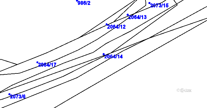 Parcela st. 2064/14 v KÚ Hrušov, Katastrální mapa