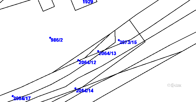 Parcela st. 2064/13 v KÚ Hrušov, Katastrální mapa