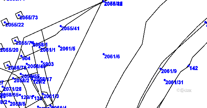 Parcela st. 2061/6 v KÚ Hrušov, Katastrální mapa