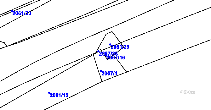 Parcela st. 2067/16 v KÚ Hrušov, Katastrální mapa