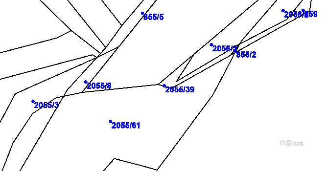 Parcela st. 2055/39 v KÚ Hrušov, Katastrální mapa