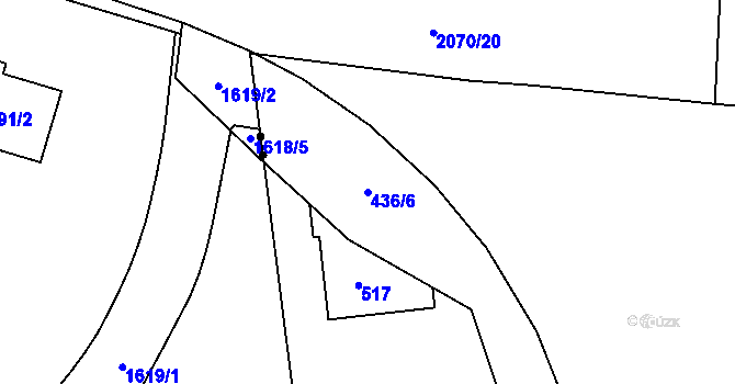 Parcela st. 436/6 v KÚ Muglinov, Katastrální mapa