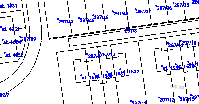 Parcela st. 297/10 v KÚ Muglinov, Katastrální mapa