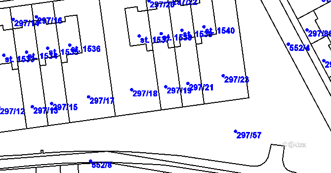 Parcela st. 297/19 v KÚ Muglinov, Katastrální mapa