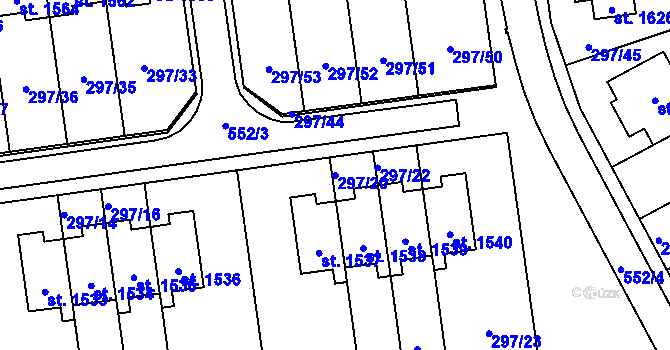 Parcela st. 297/20 v KÚ Muglinov, Katastrální mapa