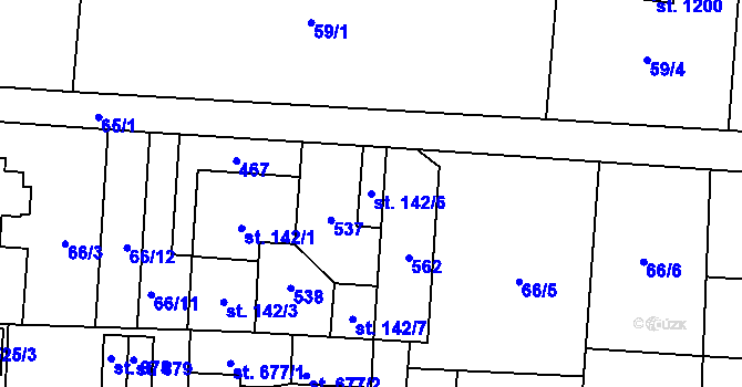 Parcela st. 142/6 v KÚ Muglinov, Katastrální mapa