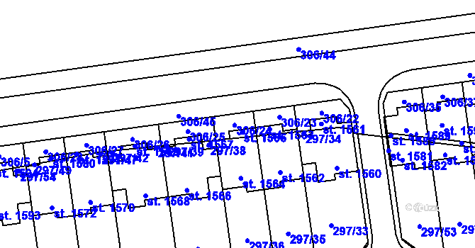 Parcela st. 306/24 v KÚ Muglinov, Katastrální mapa