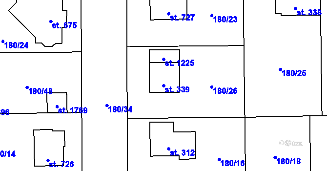 Parcela st. 339 v KÚ Muglinov, Katastrální mapa