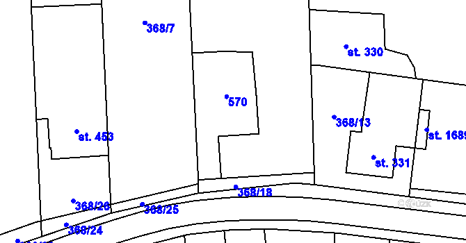 Parcela st. 454 v KÚ Muglinov, Katastrální mapa