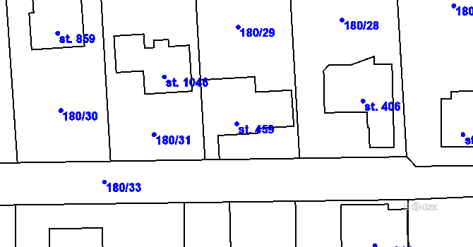 Parcela st. 459 v KÚ Muglinov, Katastrální mapa