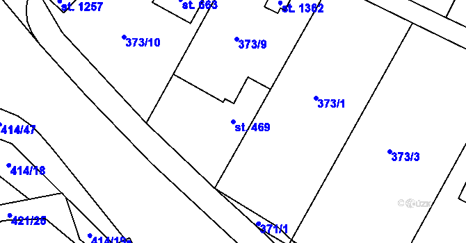 Parcela st. 469 v KÚ Muglinov, Katastrální mapa