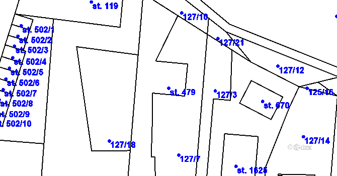 Parcela st. 479 v KÚ Muglinov, Katastrální mapa