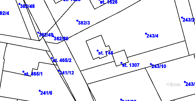Parcela st. 748 v KÚ Muglinov, Katastrální mapa