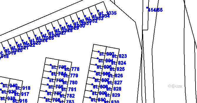 Parcela st. 803 v KÚ Muglinov, Katastrální mapa