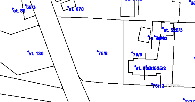 Parcela st. 76/8 v KÚ Muglinov, Katastrální mapa