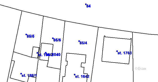 Parcela st. 85/4 v KÚ Muglinov, Katastrální mapa