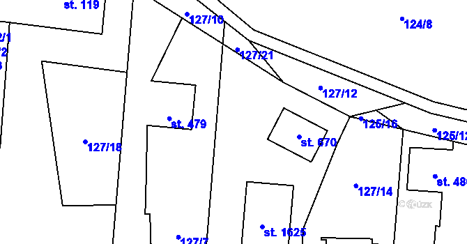 Parcela st. 127/3 v KÚ Muglinov, Katastrální mapa