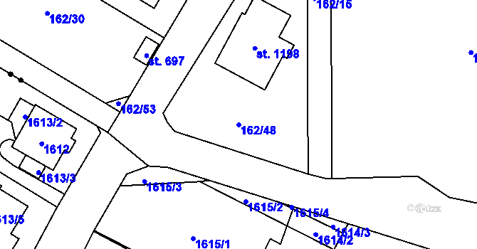 Parcela st. 162/48 v KÚ Muglinov, Katastrální mapa