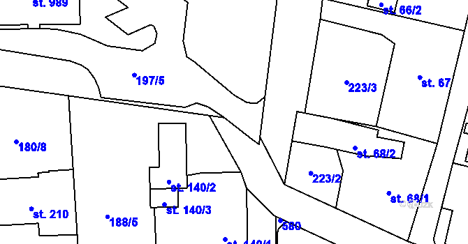 Parcela st. 197/15 v KÚ Muglinov, Katastrální mapa