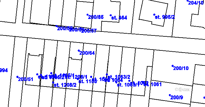 Parcela st. 200/61 v KÚ Muglinov, Katastrální mapa