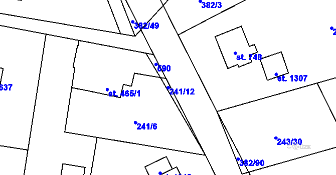 Parcela st. 241/12 v KÚ Muglinov, Katastrální mapa