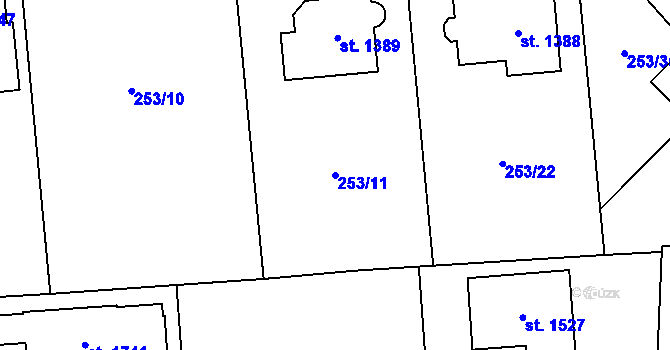Parcela st. 253/11 v KÚ Muglinov, Katastrální mapa