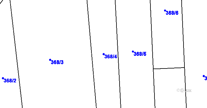 Parcela st. 368/4 v KÚ Muglinov, Katastrální mapa