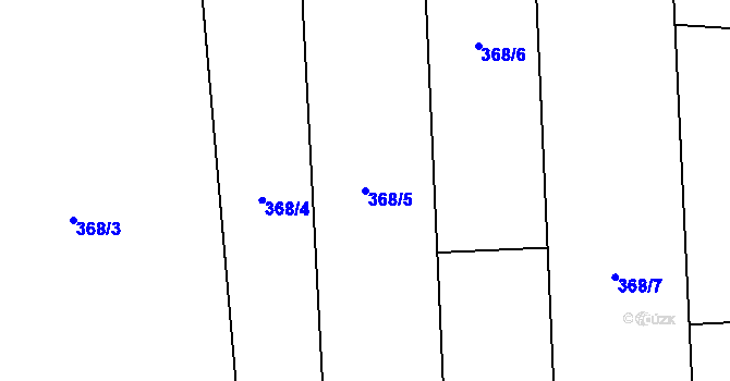 Parcela st. 368/5 v KÚ Muglinov, Katastrální mapa