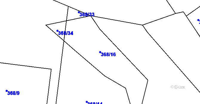 Parcela st. 368/16 v KÚ Muglinov, Katastrální mapa