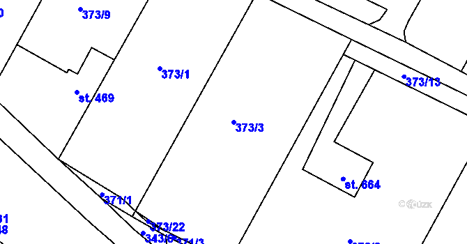 Parcela st. 373/3 v KÚ Muglinov, Katastrální mapa