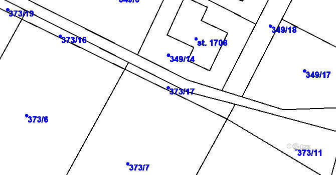 Parcela st. 373/17 v KÚ Muglinov, Katastrální mapa