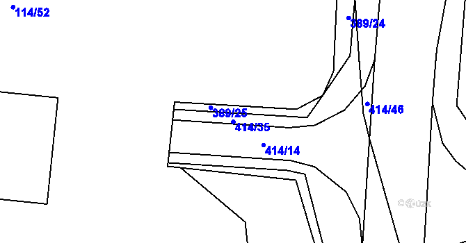 Parcela st. 414/35 v KÚ Muglinov, Katastrální mapa