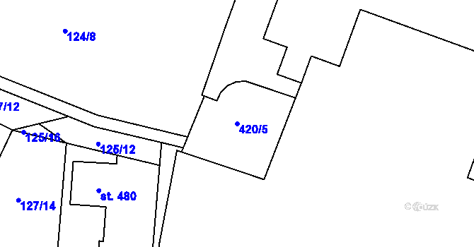 Parcela st. 420/5 v KÚ Muglinov, Katastrální mapa